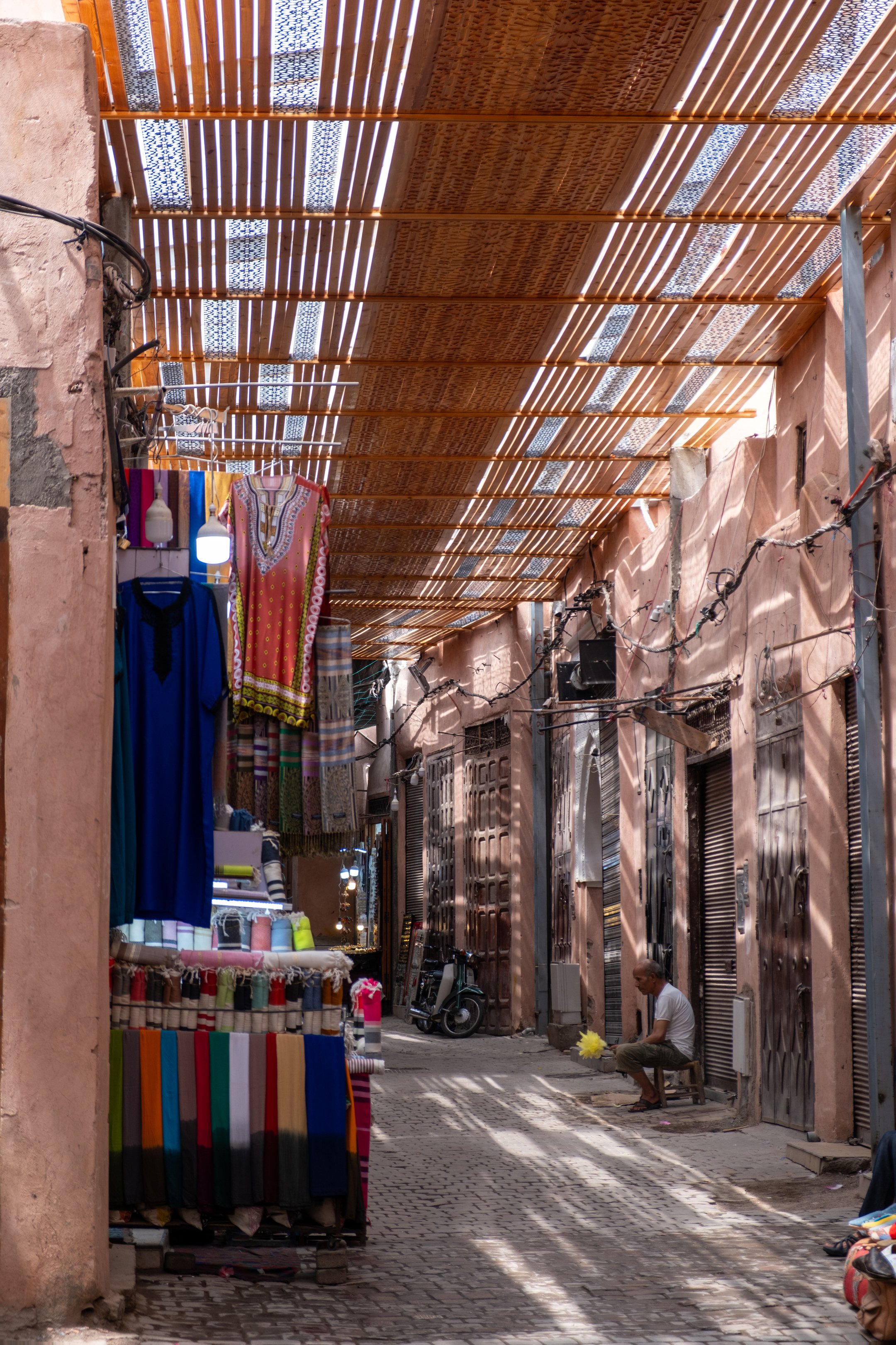 View down a nearly empty passage in the Medina